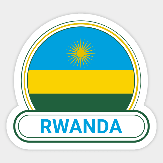 Rwanda Country Badge - Rwanda Flag Sticker by Yesteeyear